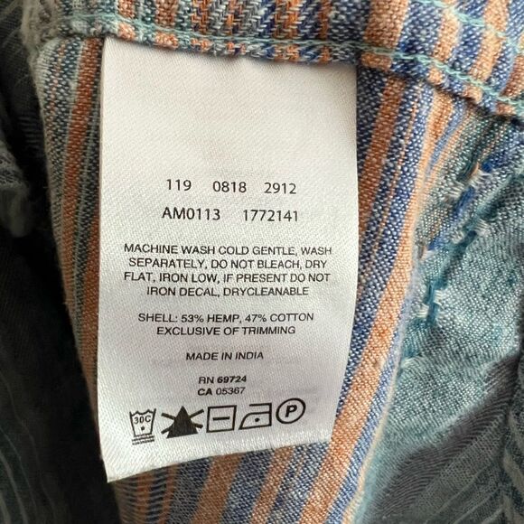 Columbia Striped Hemp Blend Button Down Shirt - Picture 6 of 7